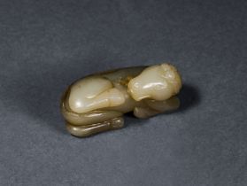 A YELLOW JADE HORSE, MING DYNASTY (1368-1644)