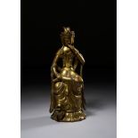 A GILT BRONZE FIGURE OF A BODHISATTVA, PROBABLY KOREAN, JOSEON DYNASTY (1392-1897)