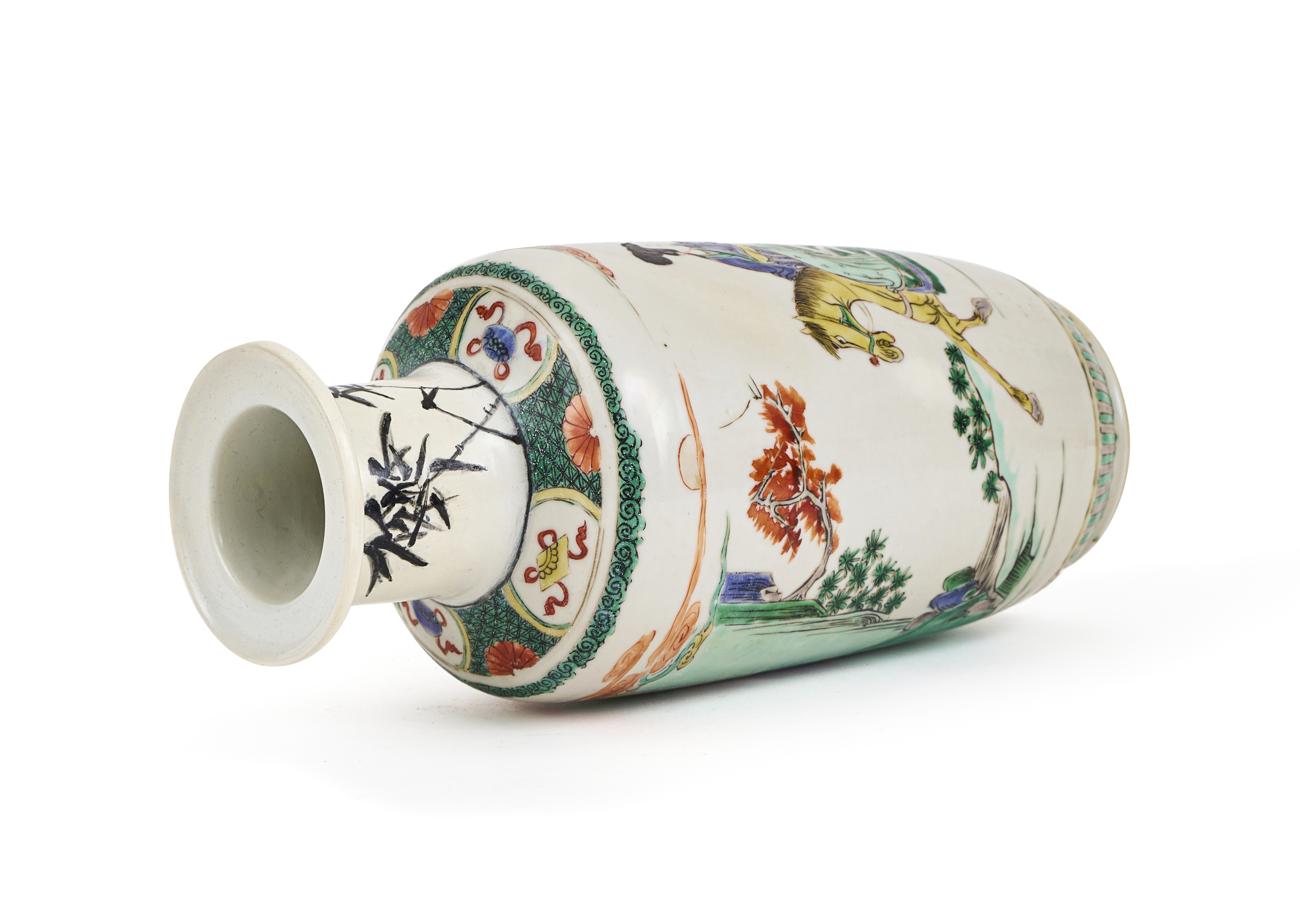 A CHINESE FAMILLE VERTE ROULEAU VASE, 18TH CENTURY - Image 5 of 5
