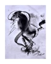SUNIL DAS (1939-2015) "HORSE" SIGNED & DATED 2007