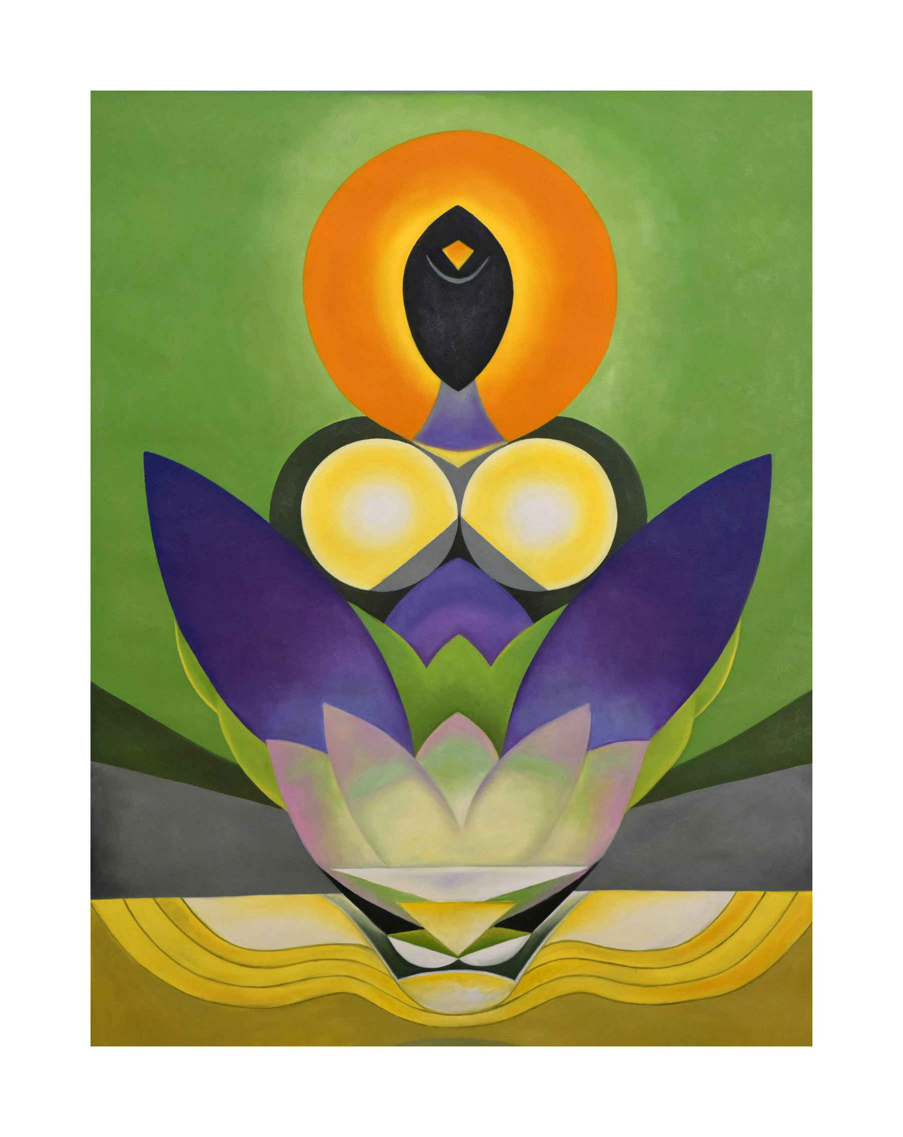 GHULAM RASOOL SANTOSH (1929-1997) "TANTRA" SIGNED AT VERSO, ACRYLIC ON CANVAS - Image 2 of 4