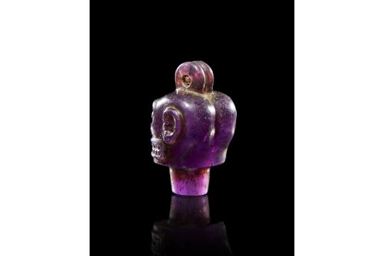 A NEO-ASSYRIAN AMETHYST HEAD OF PAZUZU CIRCA 8TH-7TH CENTURY B.C. - Image 3 of 3