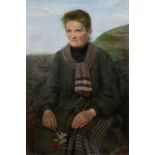 Wimmer, Gustav (1877 Stettin - 1964 Kiel) "Bildnis der Mutter vor hügeliger Landschaft"