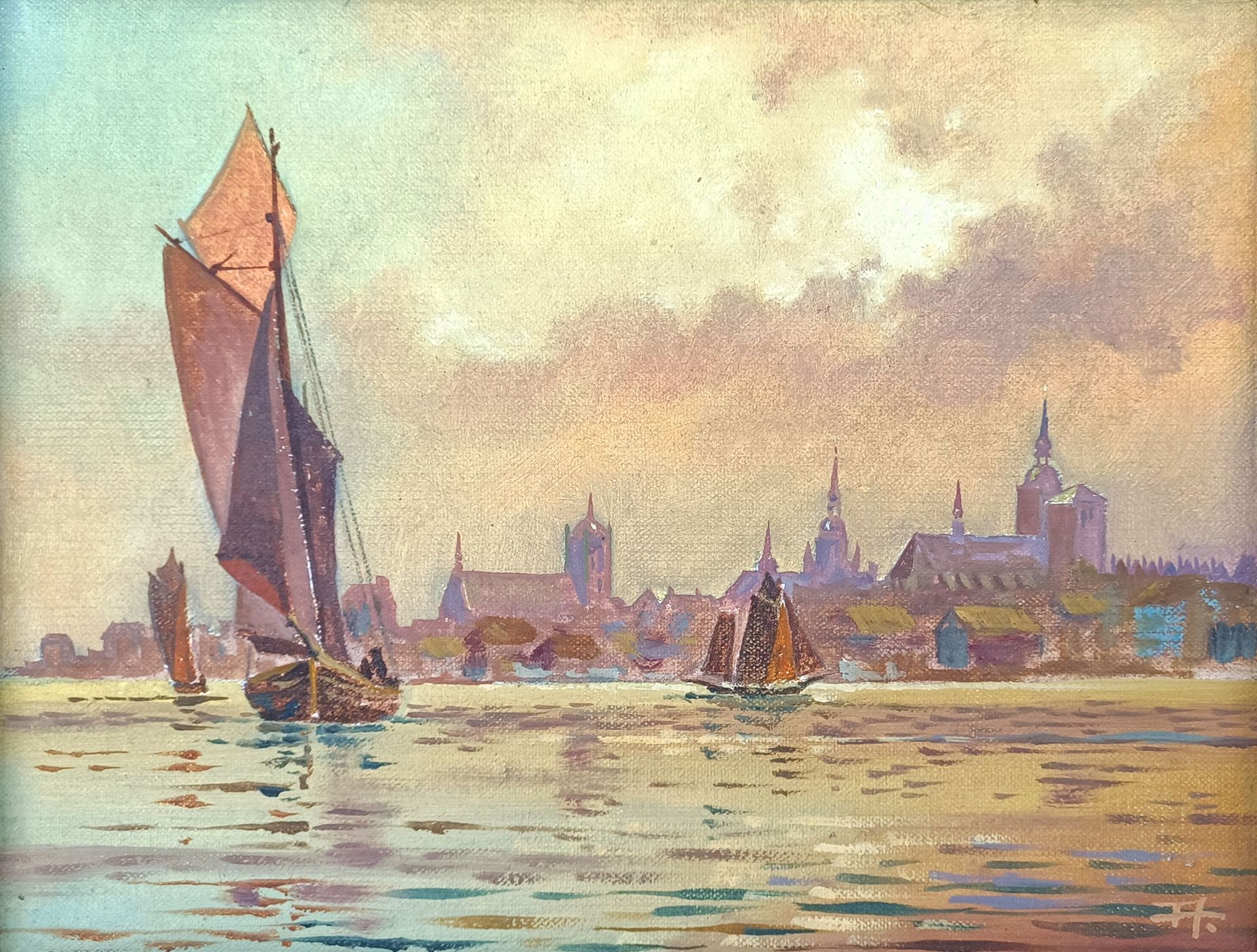 Arndt, Wolfgang (1931 Stralsund) „Blick auf Stralsund“