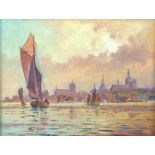 Arndt, Wolfgang (1931 Stralsund) „Blick auf Stralsund“