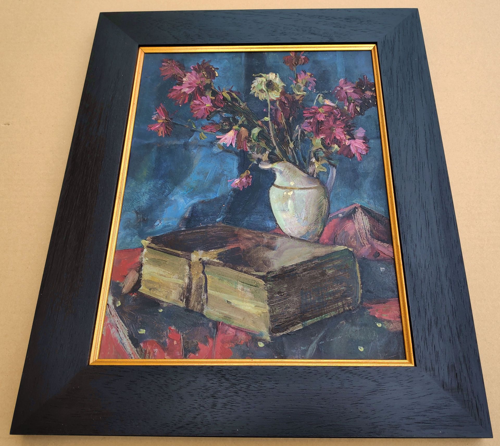 Kliefert, Erich (1893 Berlin – 1994 Stralsund) „Stillleben mit Buch und Herbstblumen im Krug“ - Bild 3 aus 4