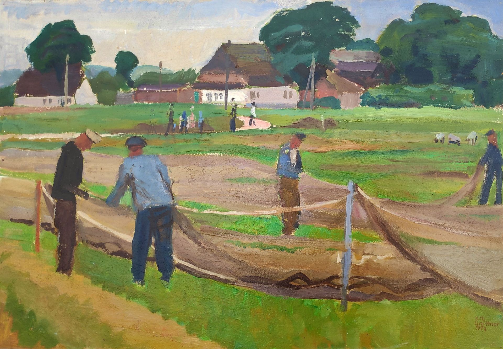 Grüttner, Karl Heinz (1921 Reißig – 1998 Eberswalde) „Fischer in Groß Zicker (Insel Rügen)“