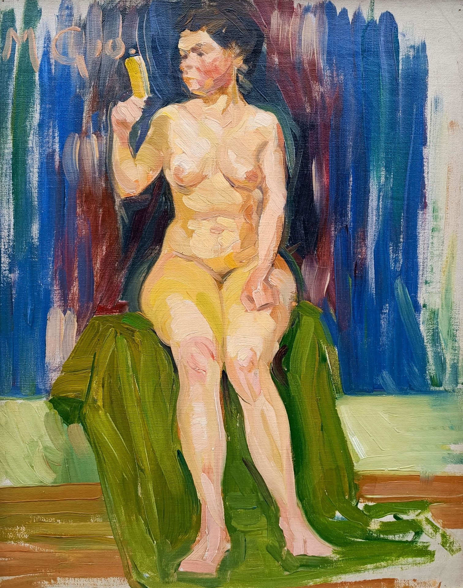 Kliefert-Gießen, Mathilde (1887 Pries bei Kiel – 1978 Stralsund) „Weiblicher Akt mit Spiegel“