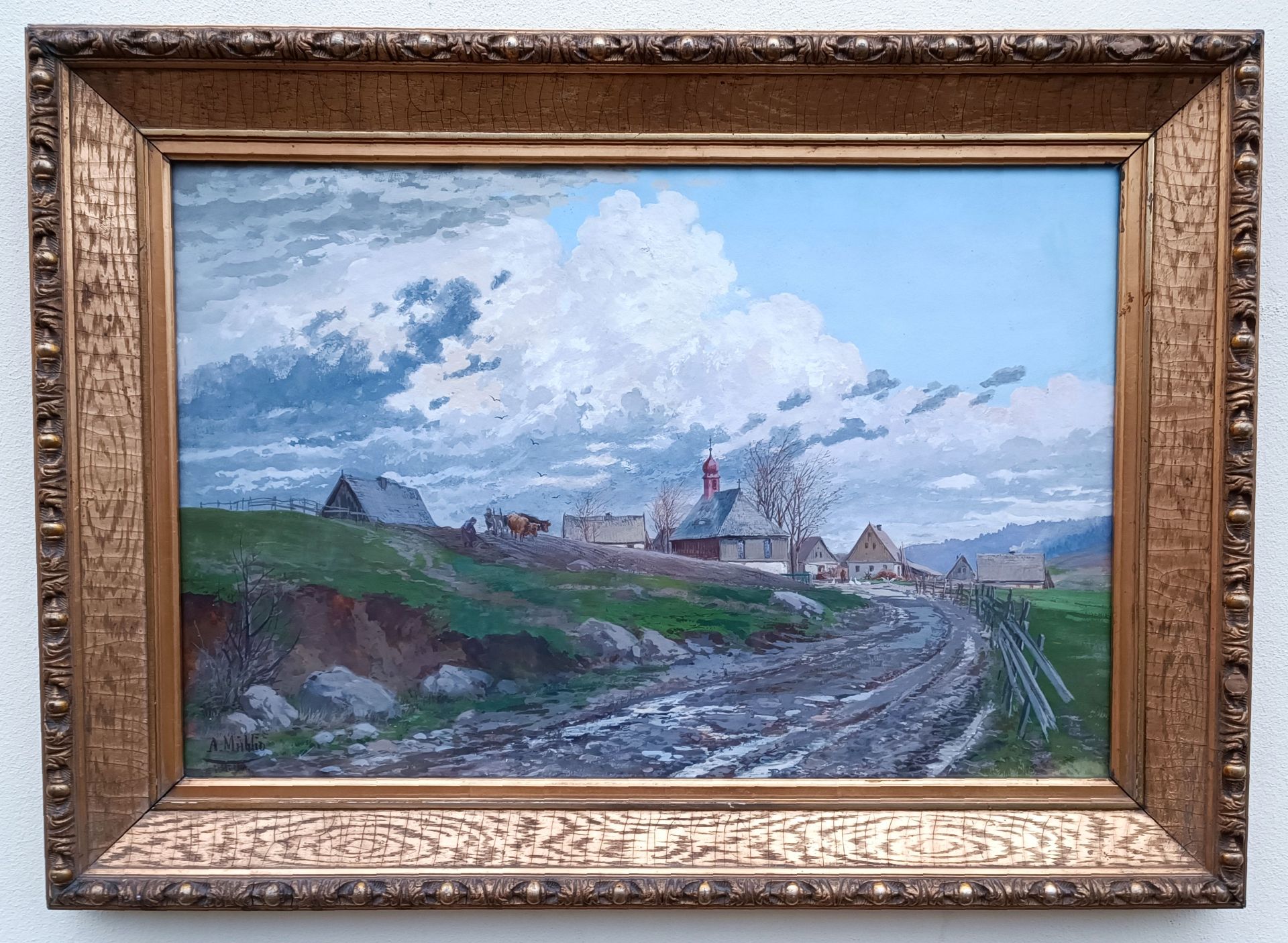 Mühlig, Albert Ernst (1862 Dresden – 1909 Dresden) „Vorfrühlingslandschaft“ - Bild 2 aus 5