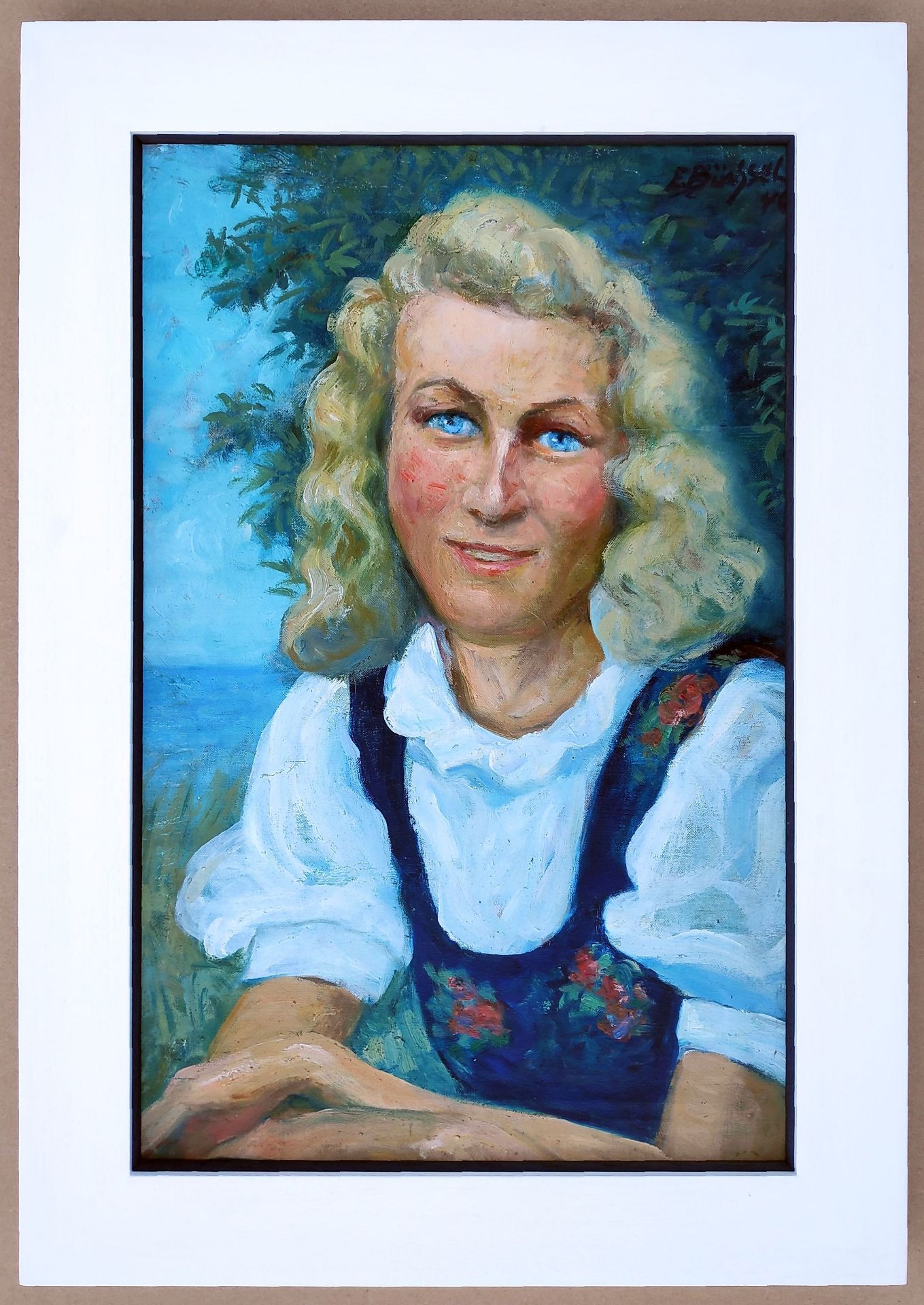 Büchsel, Elisabeth (1867 Stralsund - 1957 Stralsund) "Junges Mädchen auf Hiddensee" - Bild 2 aus 3