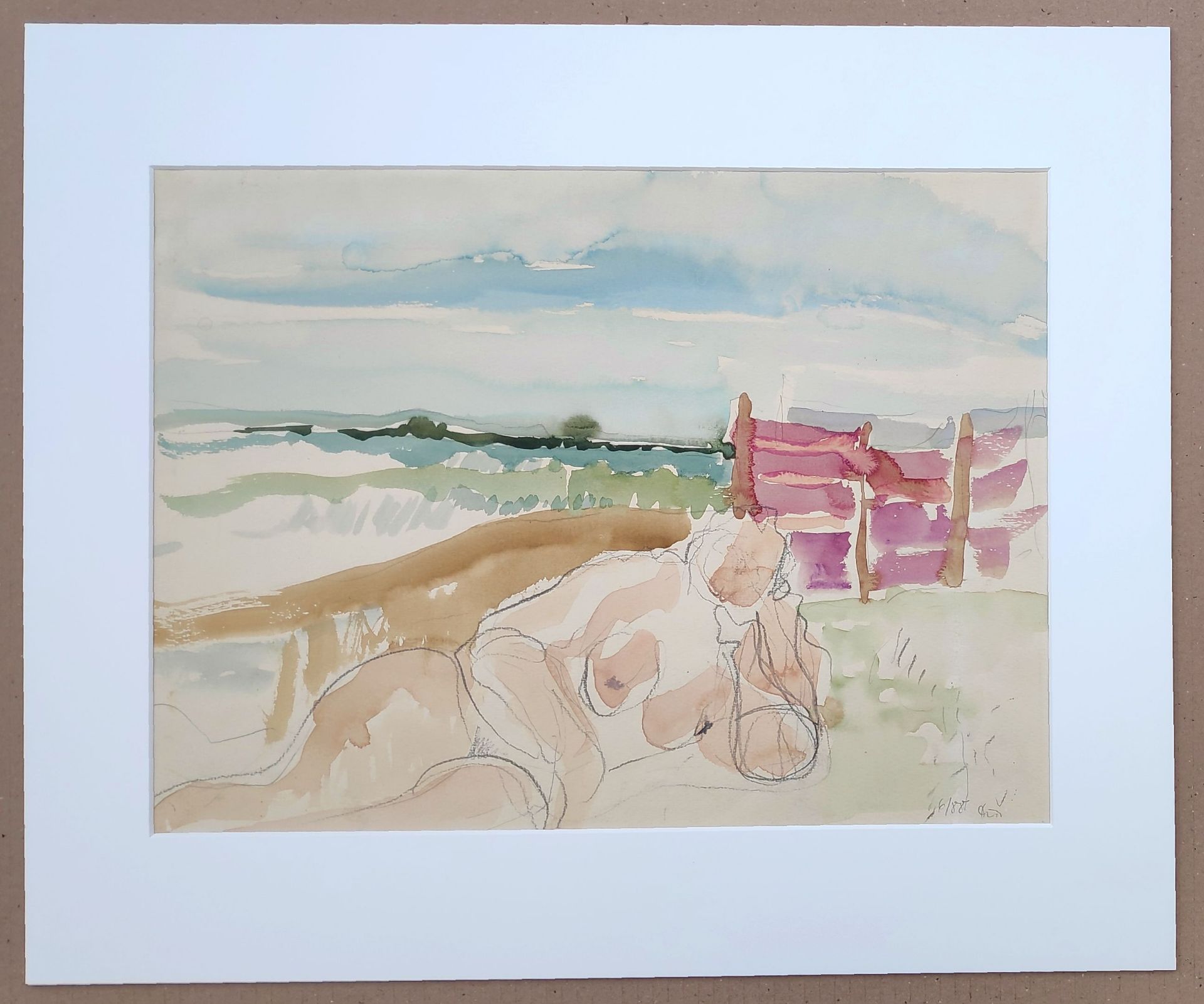 Dulke, Klaus Peter (1943 Russe/Bulgarien – 1999 Ückeritz) „Am Strand von Hiddensee“ - Bild 2 aus 3