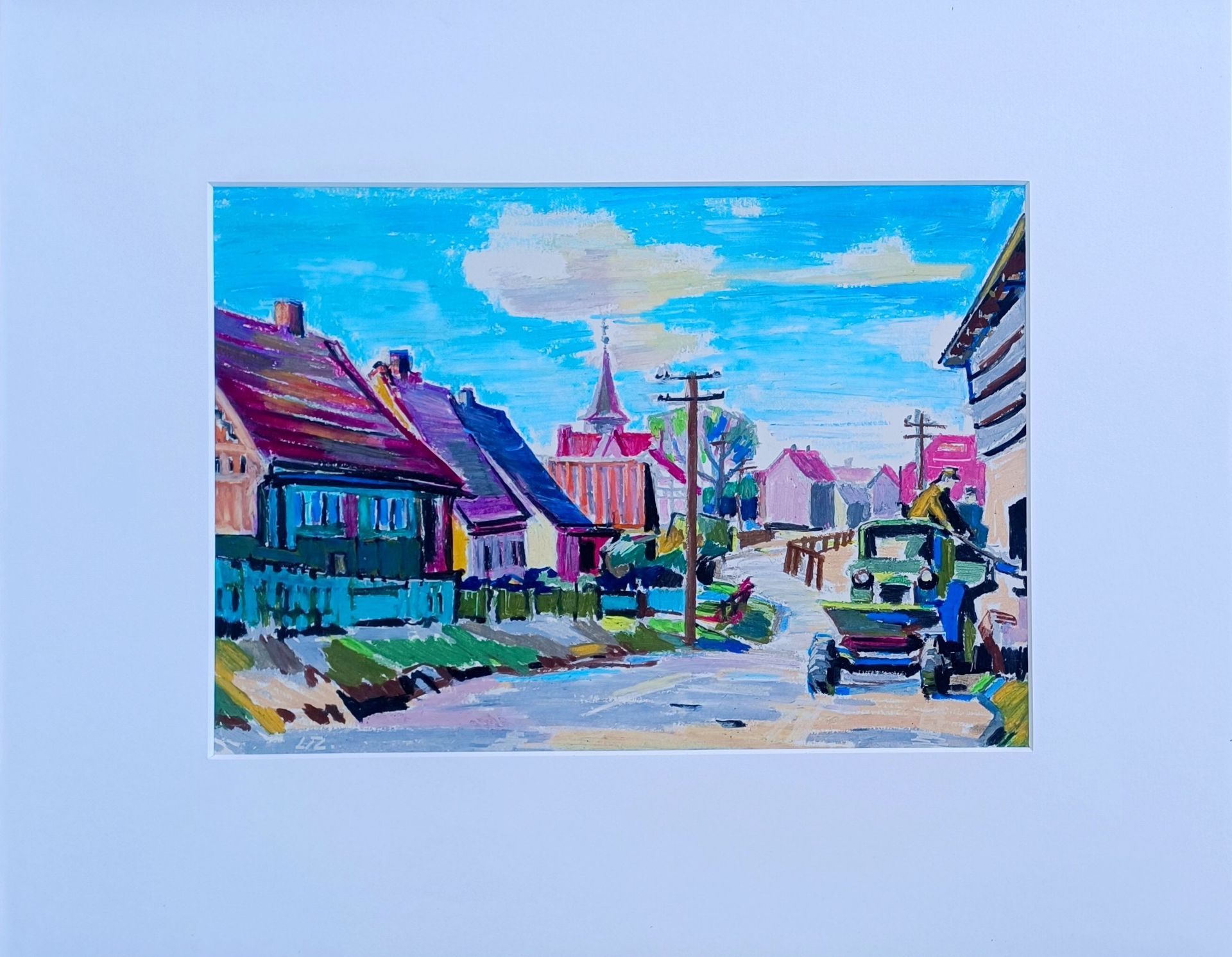 Zschunke, Walter (1913 Kottmarsdorf – 1985 Berlin) „Dorfstrasse auf Rügen“ - Bild 2 aus 3