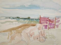 Dulke, Klaus Peter (1943 Russe/Bulgarien – 1999 Ückeritz) „Am Strand von Hiddensee“