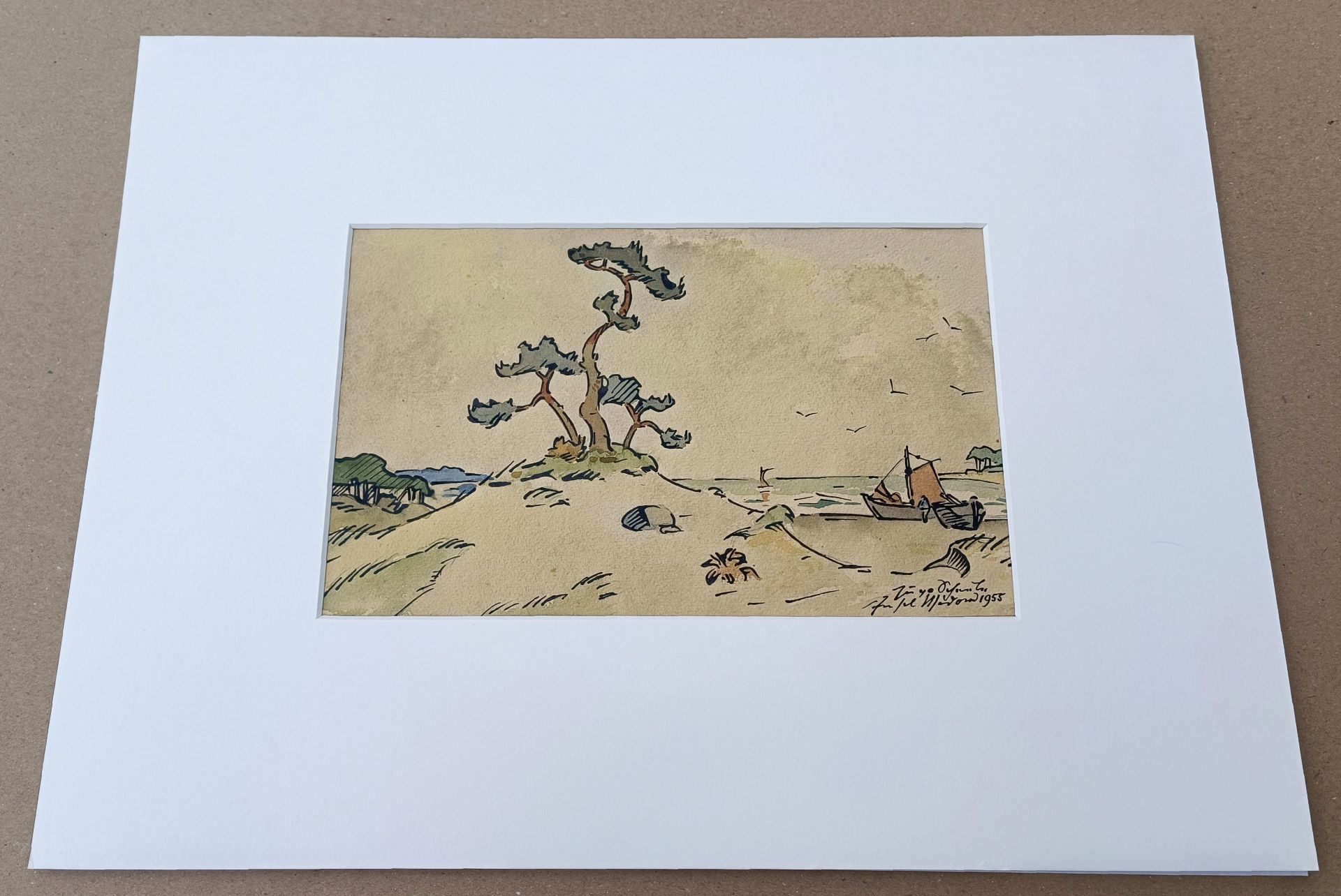 Scheele, Hugo (1881 Arnsberg - 1960 Greifswald) „Fischerboote am Strand“ - Bild 4 aus 4