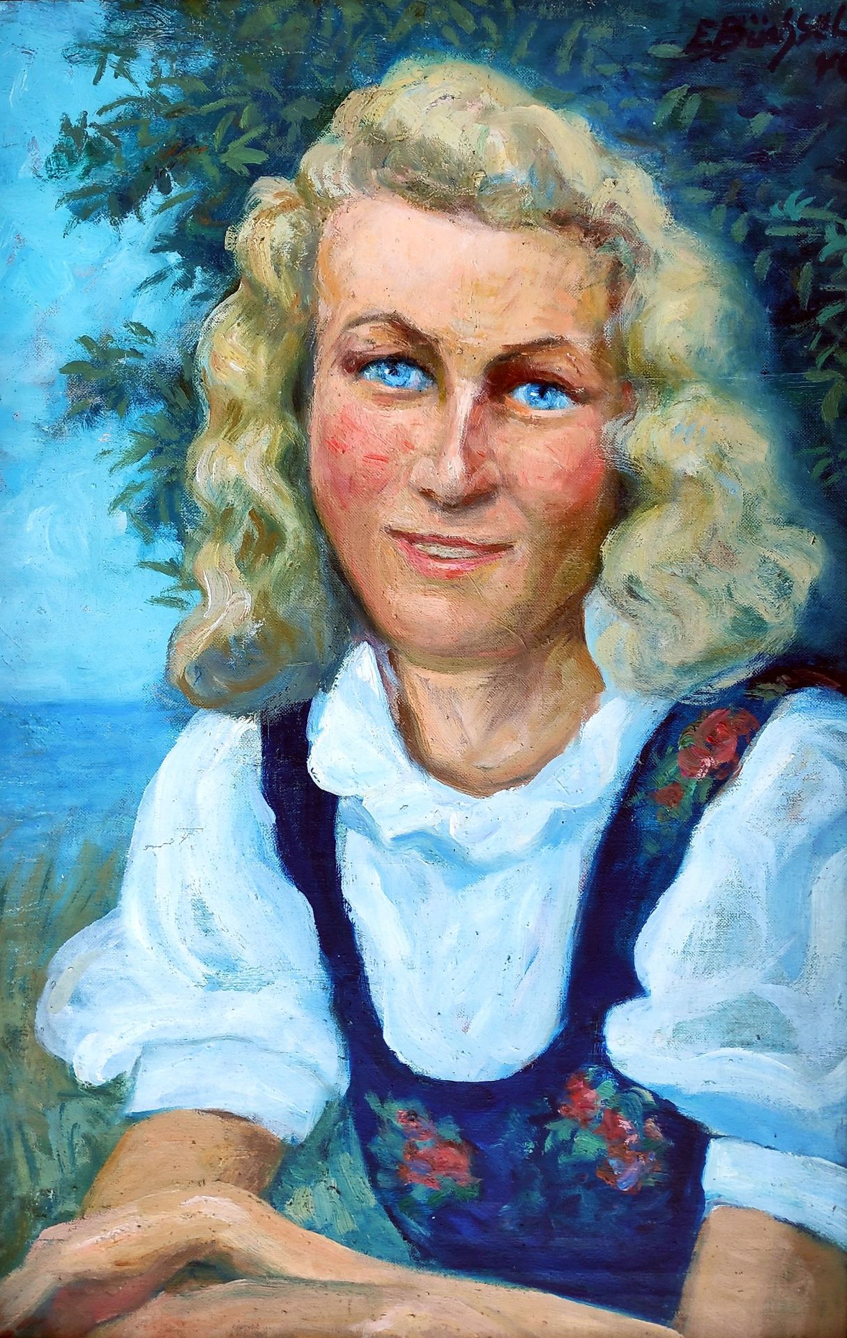 Büchsel, Elisabeth (1867 Stralsund - 1957 Stralsund) "Junges Mädchen auf Hiddensee"