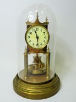 Gustav Becker Anniversary Clock, Serial Number 2264113. Appears to be in running order. Glass dome.