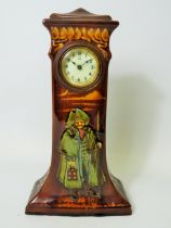 Royal Doulton 'Lamplighter' clock with ceramic body (crack to base) Clock non runner for spares or r
