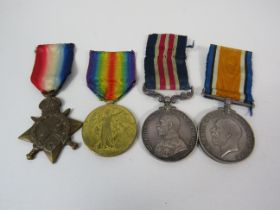 4 WW1 Medals Bravery in the Field, 1914-15 star, Victory medal, 1914-18 medal awarded to TZ 4898