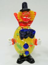 Pair of Murano Clowns, both in good order. Each approx 8 inches tall. (one has damage to it's right