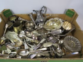 Large selection of vintage silver plated items and cutlery.