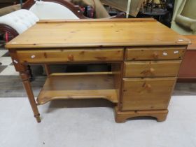 Ducal Pine home office desk. Top drawer has fold down front to accept Keyboard. Filing cabinet to si