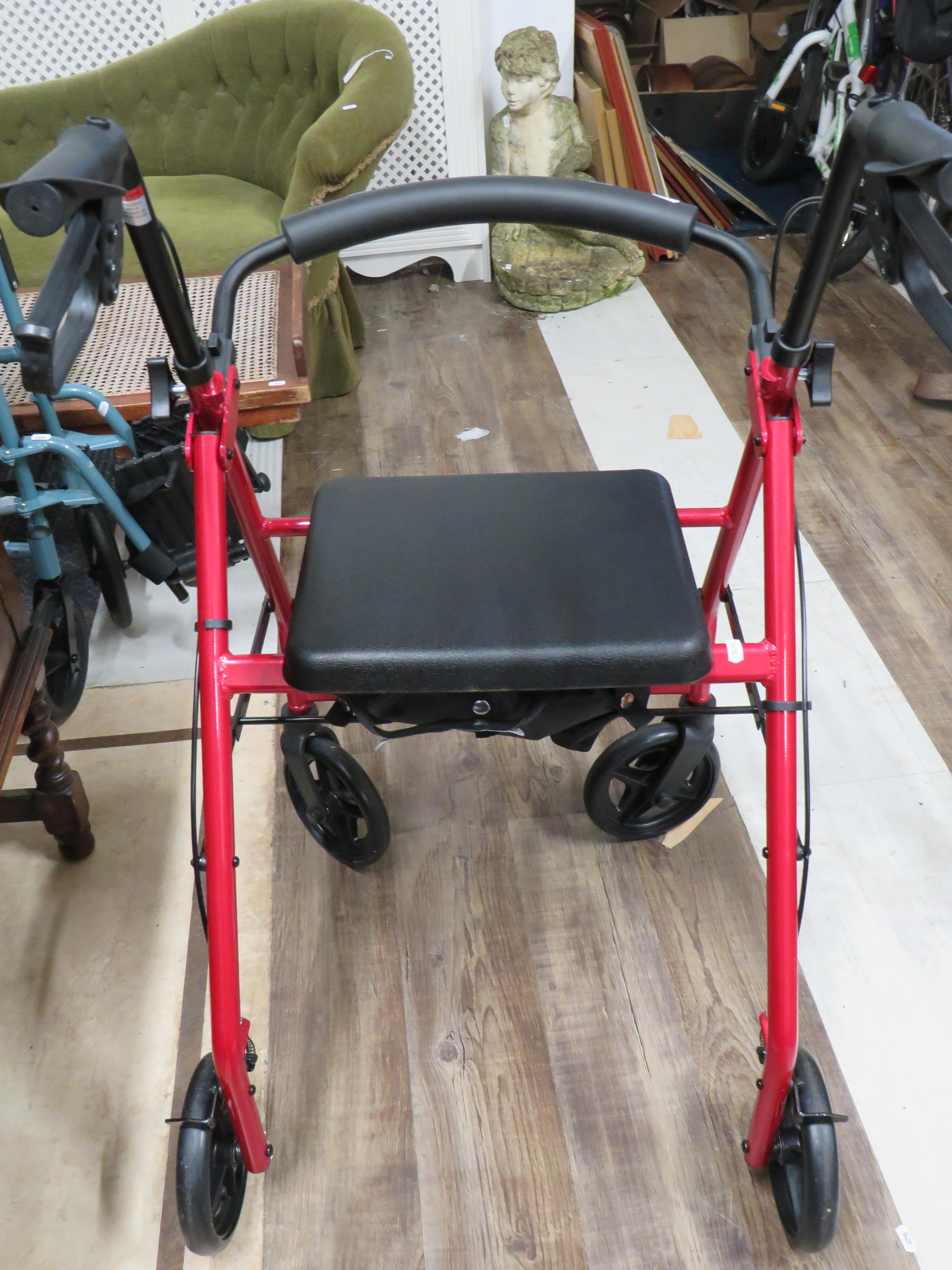 Drive, Fold Flat mobility walker with handbrakes & Seat, see photos. Very Little use. - Image 3 of 5