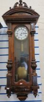 Large Antique Mahogany Cased Wall Clock. Three weight driven. Complete but will need attention to ru