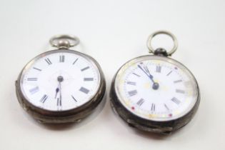 SILVER Mixed Purity Women's Vintage FOB WATCHES Key-wind Non-Working x 2 405642