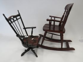 Large Dolls/Teddys/Childs Rocking chair in the Victorian style Measures approx inches plus smaller G