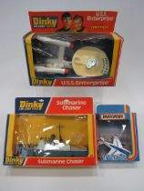 Dinky lot to include a boxed Star Trek USS Enterprise with good original box Model number 358 plus a