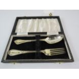 London 1879 Sterling silver cased Fork and spoon set, 61.6 g