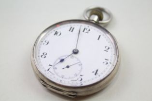 STERLING SILVER Men's Vintage POCKET WATCH Hand-Wind WORKING 2111481