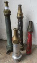4 Vintage brass Hose nozzles.