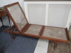 WW1 Era Campaign bed or field hospital bed by Leverson & Sons on original castors and bergere sup