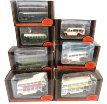 Seven 1:76 Scale precision Die Cast Buses and trolley bus Models all boxed and unused condition by G