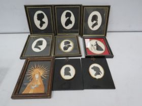 Selection of framed silhouettes pictures.