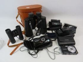 Mixed lot of Cameras and Binoculars. Lumix, Minolta, Bushnell etc