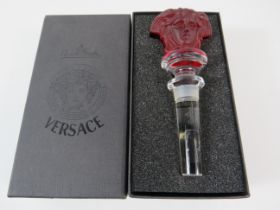 Versace Rosenthal crystal glass Medusa bottle stop in box