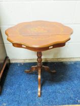 Pretty Sorrento style topped occasional table. 24 inches tall. See photos. S2