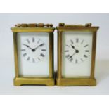 Two Brass Carriage Clocks, Both Non runners. For spares or repairs.   See photos. 