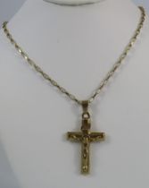 9ct gold 20 inch necklace with crucifix pendant, 4.8 grams.