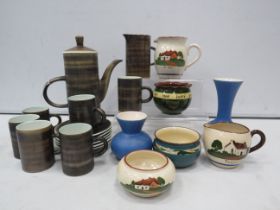 Mixed lot including a Rye Cinq ports coffee set and various mottoware/