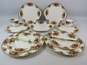 Royal Albert old country roses cake stands and tennis sets.