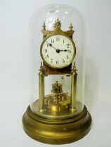 Gustav Becker Anniversary Clock, Serial Number 2450513. Appears to be in running order. Glass dome.