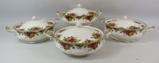 4 Royal Albert Old Country Roses Tureens.