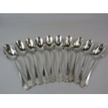 10 French Argental 60g silver plated dessert spoons.
