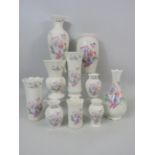 10 Vases by Aynsley in the Little Sweet heart pattern.