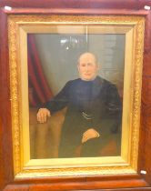 Oil on Canvas of a Victorian Gentleman. Housed in a large Mahogany and Gilt frame which measures 36