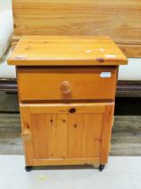 Small pine pot cupboard or bedside cabinet