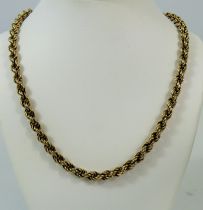 9ct Yellow Gold Neck Rope which measures 21 inches long. 10.3g